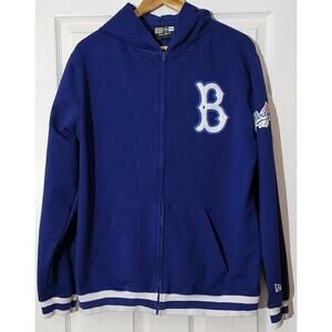 Men's Brooklyn Dodgers MLB Ballpark Classics Sweatshirt Hooded Full Zip - Large